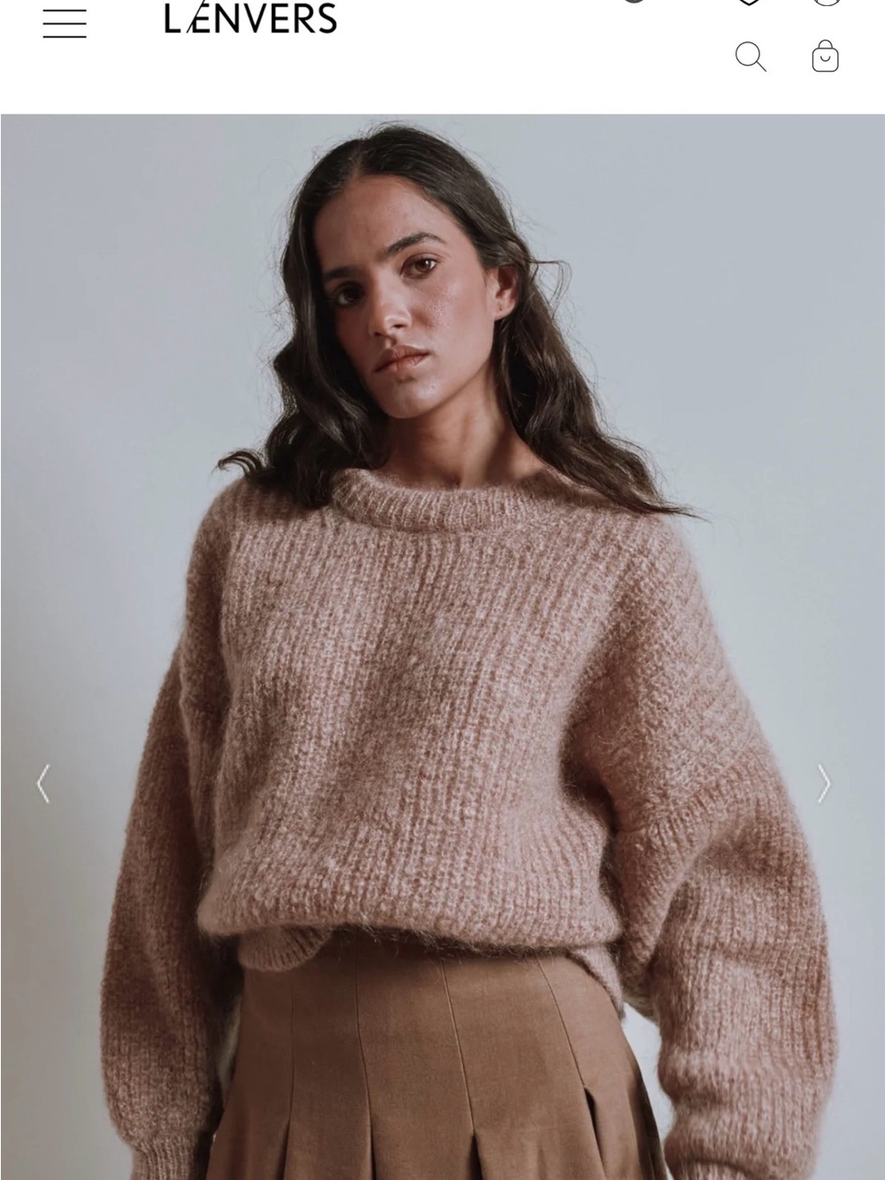 L’Envers LUCIE Batwing Sweater in Mohair Wool - Light Pink